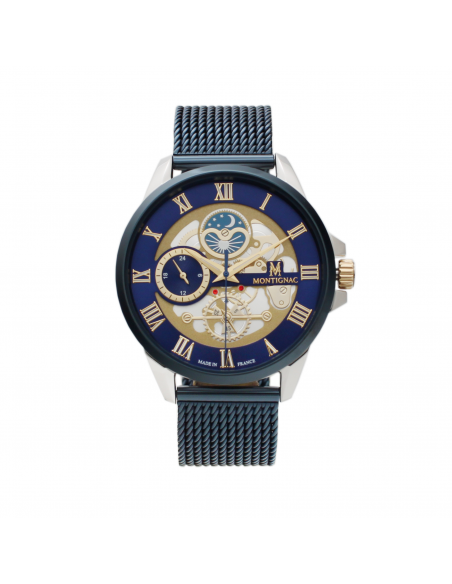 Montre Quartz  MONTIGNAC MOW611 ACIER PVD BLEU