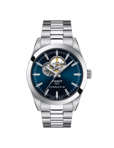 Montre Tissot Gentleman Powermatic 80 OPEN HEART Cadran Bleu