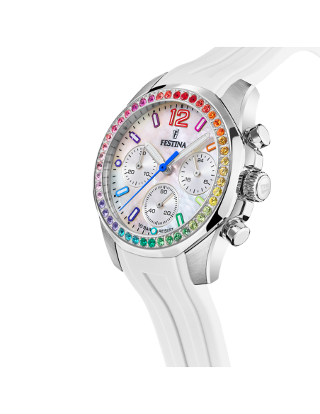 Montre FESTINA BOYFRIEND  F20610/2 IVORY RAINBOW BRACELET CAOUTCHOUC