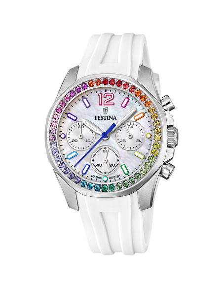 Montre FESTINA BOYFRIEND  F20610/2 IVORY RAINBOW BRACELET CAOUTCHOUC