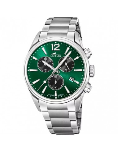 Montre LOTUS Chrono 18690/4 ACIER CADRAN VERT