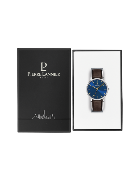 Montre Pierre Lannier ESSENTIAL 217G164  Bleu Bracelet brun