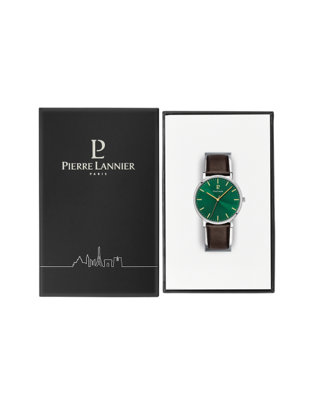 Montre Pierre Lannier ESSENTIAL 217G174  Vert Bracelet brun