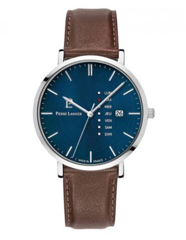 Montre Pierre Lannier DATA 242D164  Bleu Bracelet Cuir