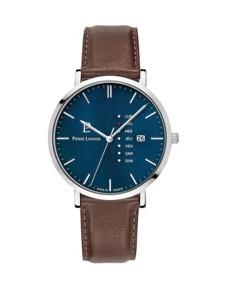 Montre Pierre Lannier DATA 242D164  Bleu Bracelet Cuir