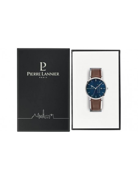 Montre Pierre Lannier DATA 242D164  Bleu Bracelet Cuir