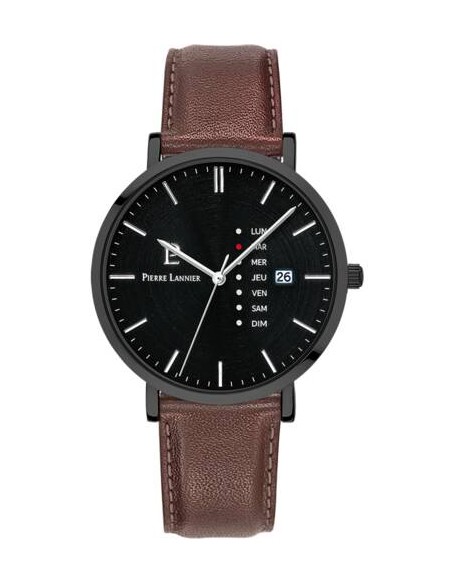 Montre Pierre Lannier DATA 243H434 Noir Bracelet Cuir