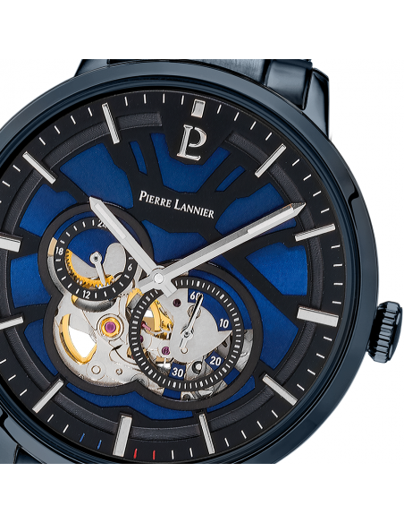 Montre Pierre Lannier TRIO 333D469 Cadran Bleu PVD bleu