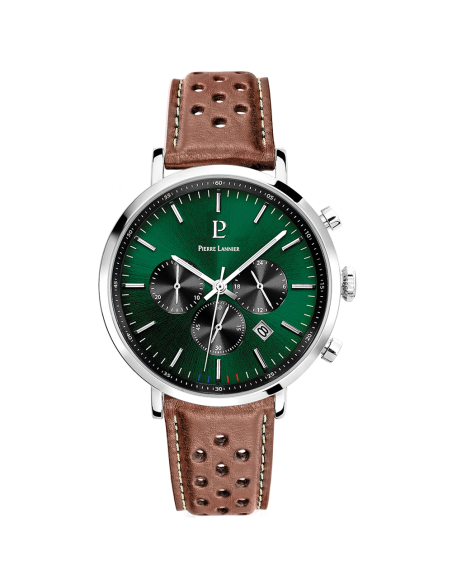 Montre Pierre Lannier BARON 219G164  Vert Bracelet brun