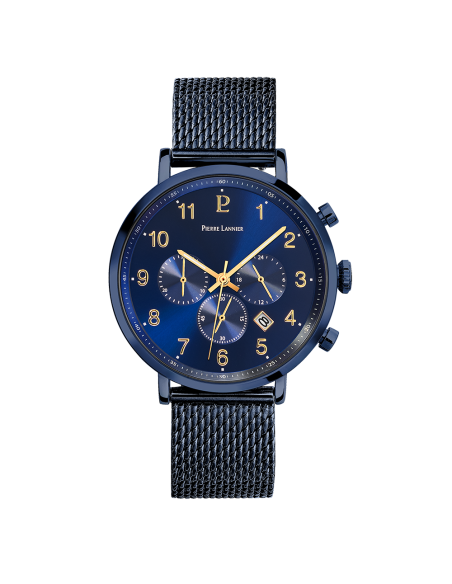 Montre Pierre Lannier BARON 220H469  PVD Bleu milanais