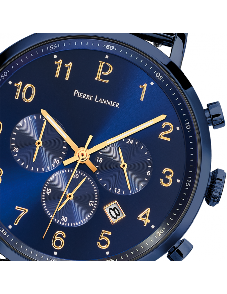 Montre Pierre Lannier BARON 220H469  PVD Bleu milanais