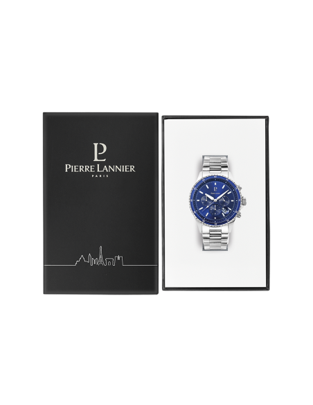 Montre Pierre Lannier CRONOS 226G161  Chronographe Bleu