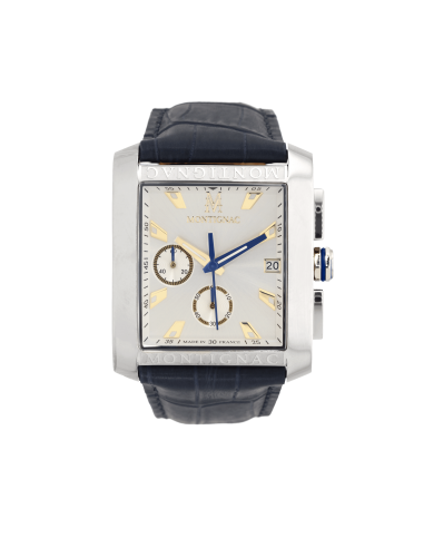 Montre Quartz MONTIGNAC MOW1010 Bracelet cuir bleu