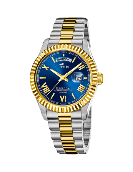 Montre LOTUS FREEDOM 18855/2 BICOLORE CADRAN BLEU