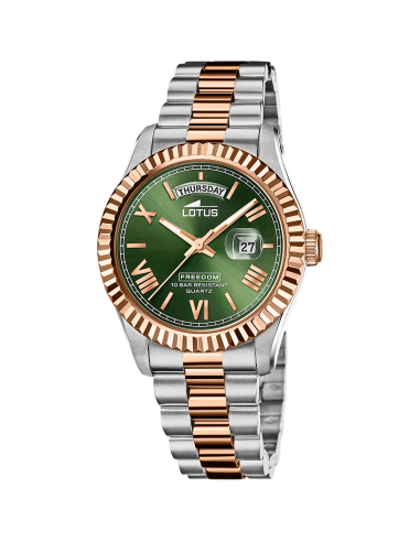 Montre LOTUS FREEDOM 18856/3 BICOLORE CADRAN VERT