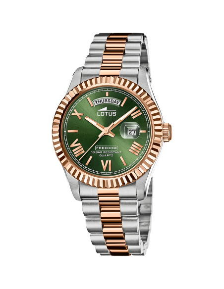 Montre LOTUS FREEDOM 18856/3 BICOLORE CADRAN VERT