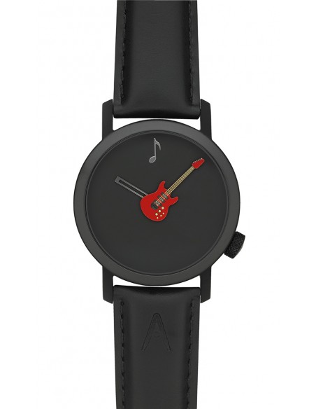 Montre AKTEO Guitare Rouge 42mm PVD noir Amu58