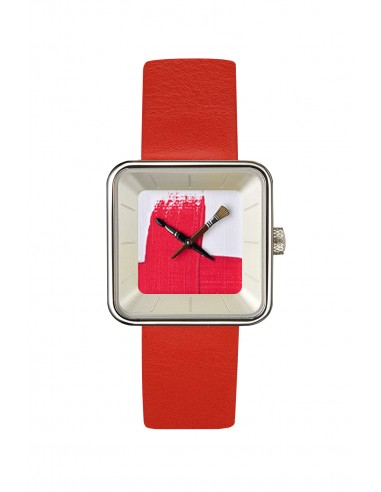 Montre AKTEO Peinture Rouge Square 29 Acier APe35