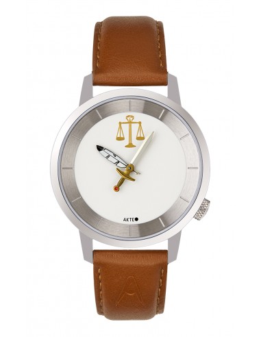 Montre AKTEO Justice 38mm Acier PJu01 Bracelet Brun