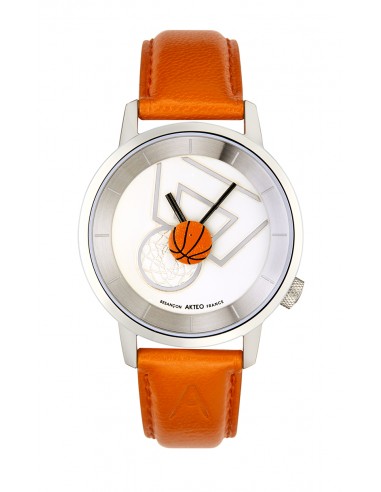 Montre AKTEO Basket 38mm Acier SEq01 Bracelet Orange