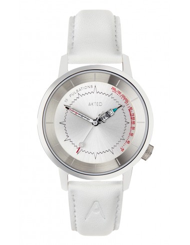 Montre AKTEO Infirmière 38mm Acier PSa06 Bracelet Blanc