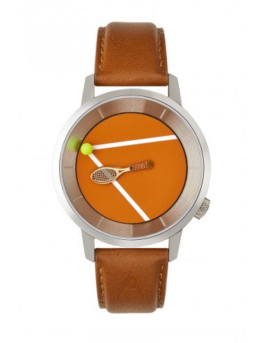 Montre AKTEO Tennis 01 38mm Brossé SIn26 Bracelet Marron