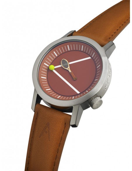 Montre AKTEO Tennis 02 38mm Brossé SIn27 Bracelet Marron